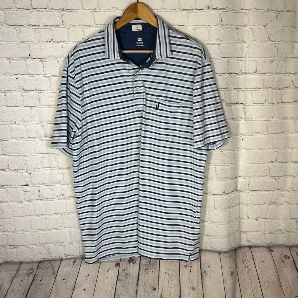 Johnnie-O Palmetto Two-tone Striped Regular Fit Polo Shirt In Wake size XXL JMPO